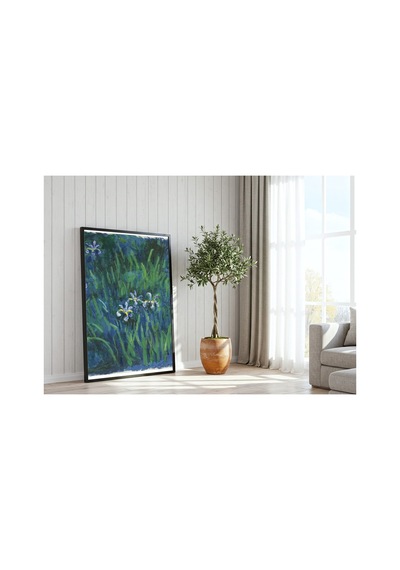 Monet Süsenler Çerçevesiz Poster 30x42 Cm A3 Tablo Empresyonist Duvar Dekoru Mat Fotoğraf Kağıdı