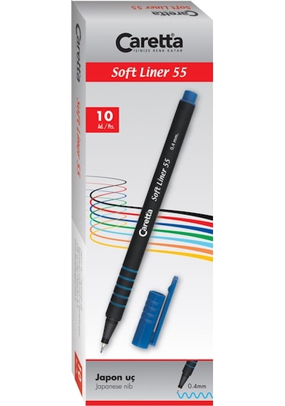Caretta Softliner Keçeli Kalem 0.4 Mm Turkuaz 10 Lu 55/06