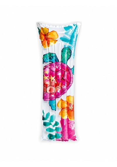 Intex Kaplumbağa Desenli Şişme Deniz Yatağı 183x69 Cm Çiçek Desenli Havuz Ve Plaj Yatağı Çok Renkli