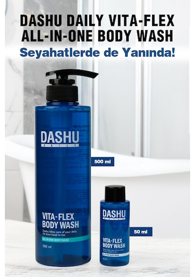 Saç Yüz Vücut İçin Hepsi Bir Arada Nemlendirici Duş Jeli Dashu Daily Vita-flex All In One Body Wash Narenciye