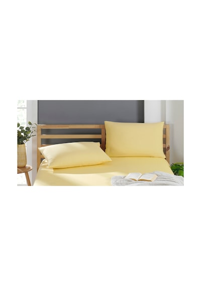 2 Adet Pamuklu Yastık Kılıfı 50 X 70 Cm Sarı