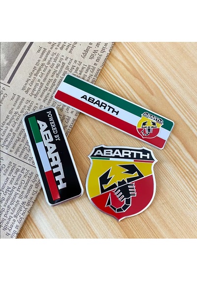 Fiat Abarth Logo 3d Abarth Amblem Aliminyum Abarth Rozet Çıkartma 3 Parça Set İthal