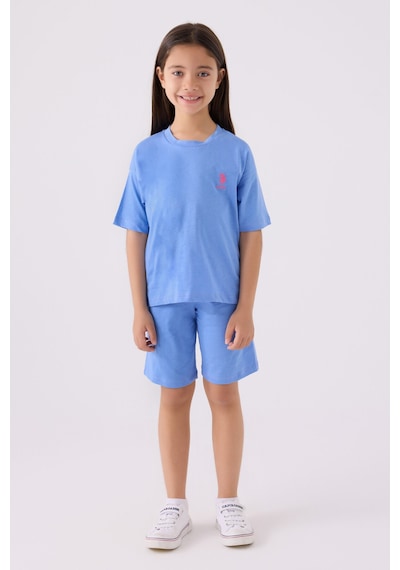 U.S. Polo Assn. U.s. Polo Assn Kız Çocuk Mavi Bermuda Takım Us1848-c-v51 Mavi