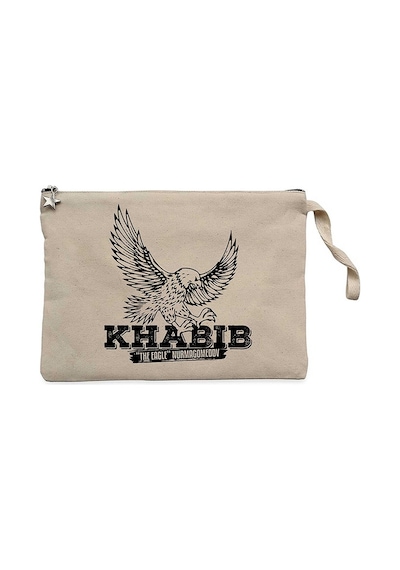 Khabib Kartal Krem Clutch Astarlı Cüzdan / El Çantası Krem