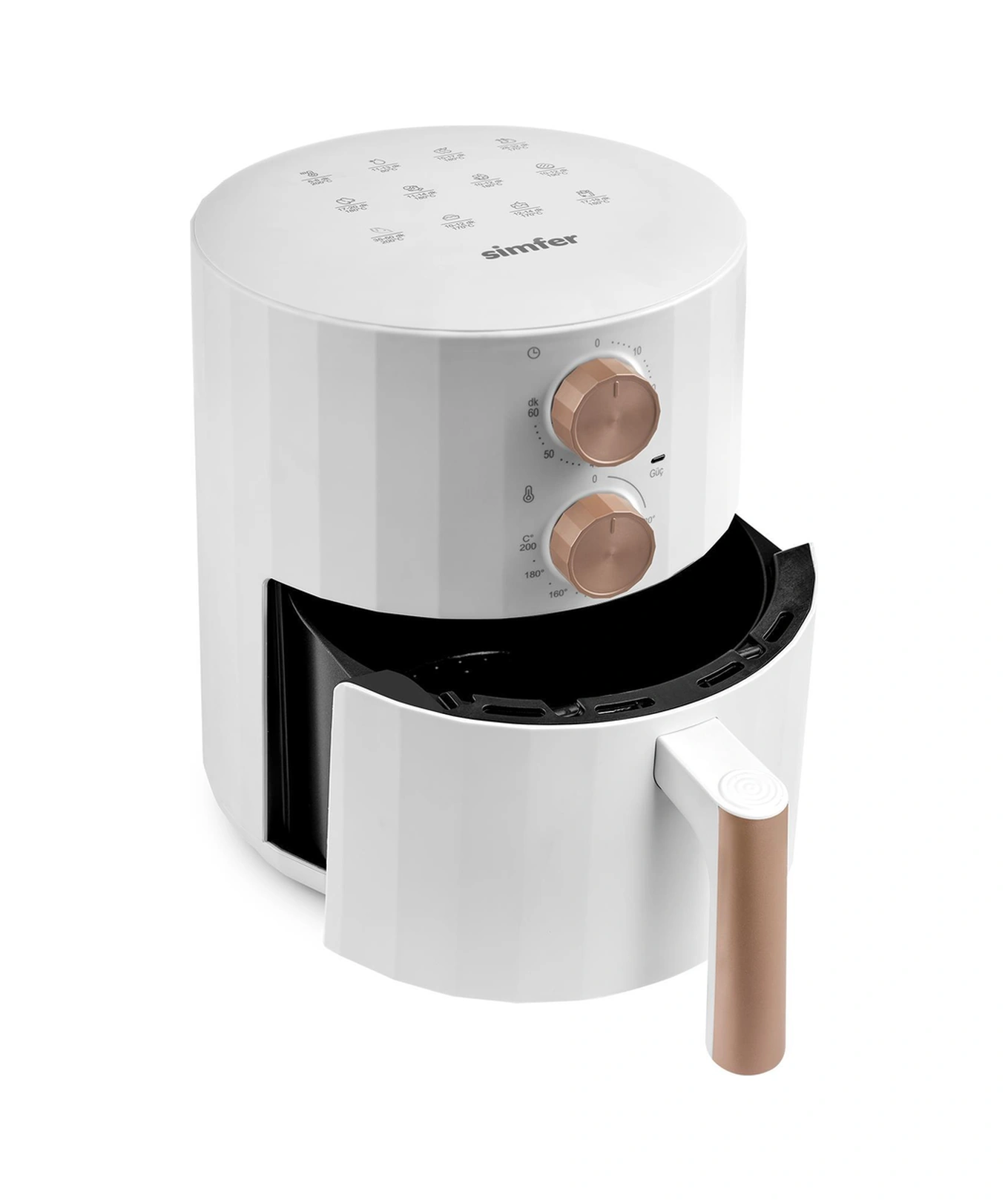 Simfer SK-6301 Clean Power S4 Toz Torbasız Yatay Süpürge Rosegold + 5.5 Lt Slient Pro Mekanik Airfryer
