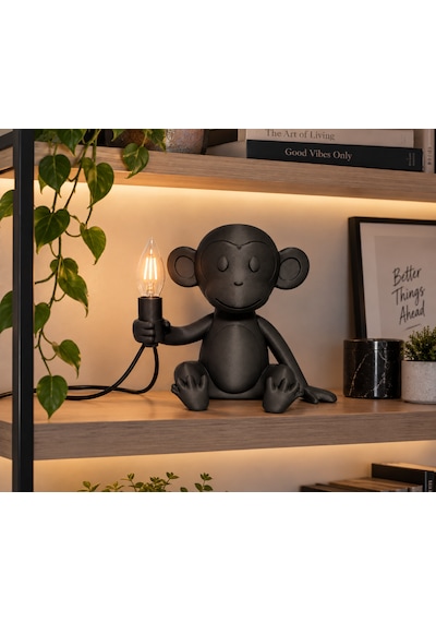 3dlab Moko 3d Baskı Maymun Figürlü Masa Lambası Siyah