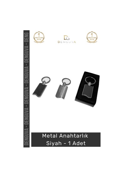 Anahtarlık Paslanmaz Çelik Mat Lazer Baskı Promosyon Şık Hediyelik Metal Anahtarlık Siyah 1 Adet
