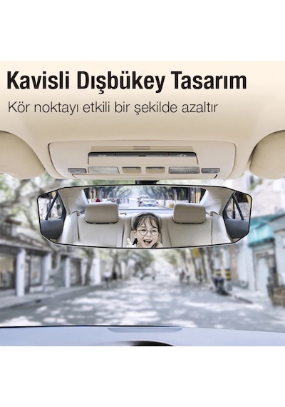Ally Sd-2415 Kavisli Dışbükey Geniş Açılı Araç Dikiz Aynası 299x90mm- 5775 Renkli