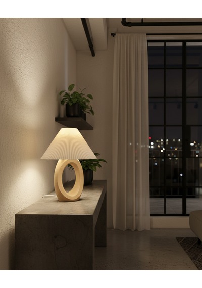 Elana Design Balance Abajur - Bohem Tarzı Abajur Ve Gece Lambası Bej
