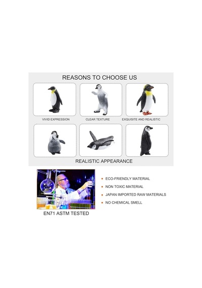 12 Li Penguen Hayvanları Mini Figür Oyuncak Et Malzeme