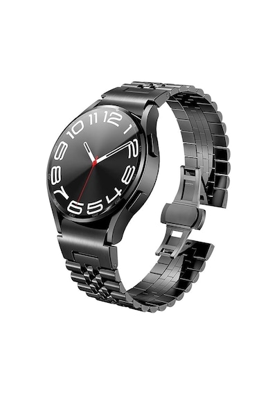 Uyumlu Mi Kordon 22mm Metal Kordon 36 Gümüş-siyah