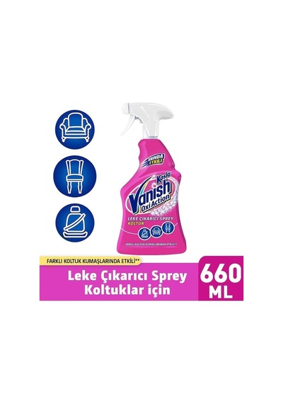 Vanish Kosla Oxi Action Zorlu Lekeler için Leke Çıkarıcı Pratik Sprey Koltuk 660 ML