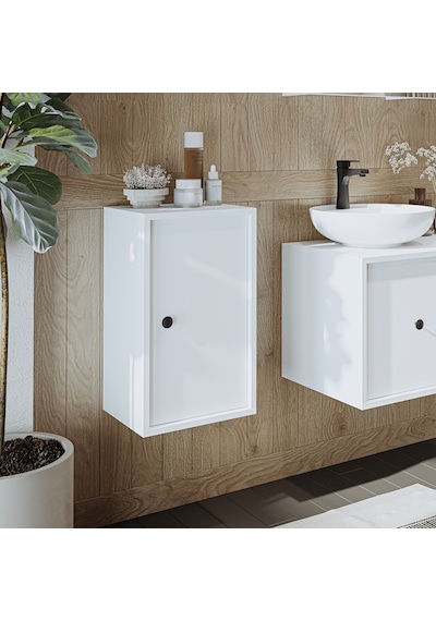 Banyo Dolabı Mat Mdf 60 X 35 Cm Banyo Boy Dolabı Beyaz Mat Beyaz