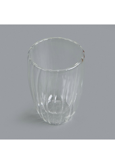 Perottii Stripe Çift Cidarlı Bardak - Şeffaf - 450 Ml Renkli