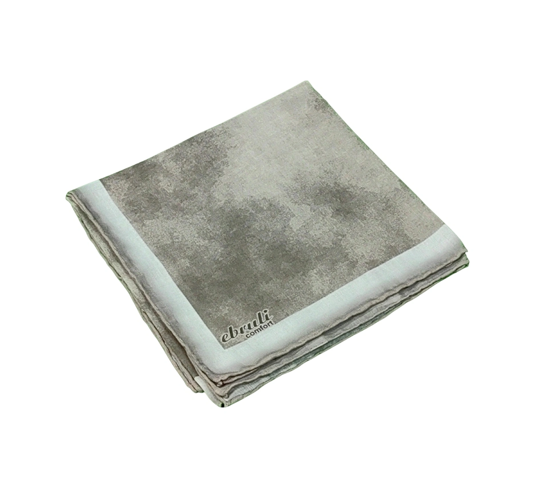 Mim Eşarp Ebruli Soft Pamuklu Desenli Eşarp - 95x95 Cm Taş