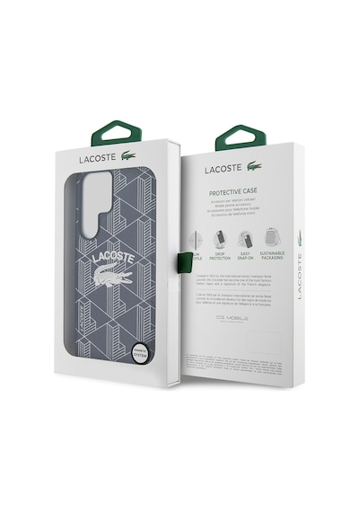 Galaxy S25 Ultra Kılıf Lacoste Uyumlu Lisanslı Magsafe Özellikli Mono Vintage Logo Kapak Lacivert