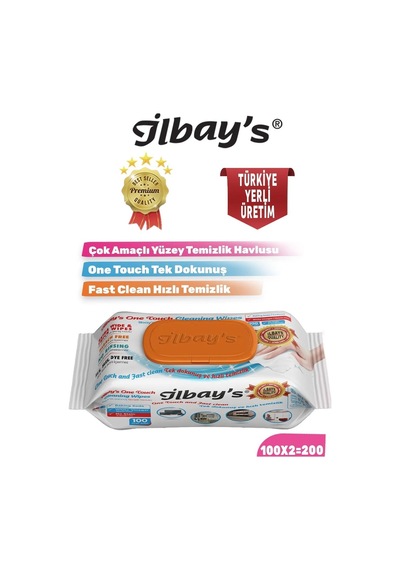 İlbay's Easy Clean Çok Amaçlı Yüzey Temizlik Islak Havlusu Temizlik Bezi 2 x 100'lü