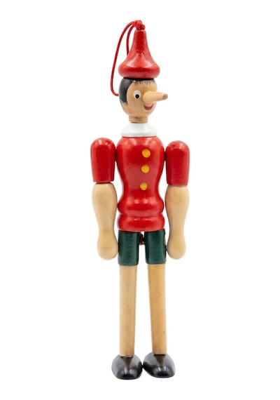 Lastikli Ahşap Pinokyo Figürlü Dekor Orta Boy 20 Cm