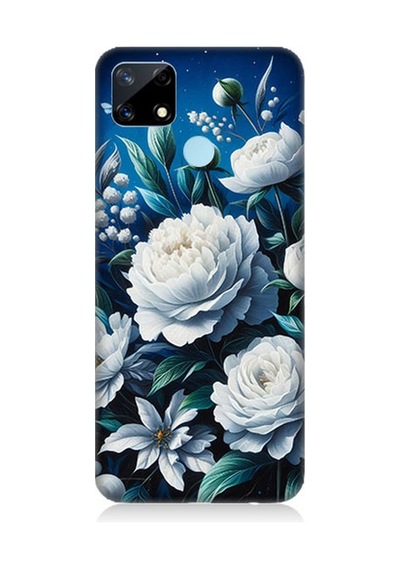 Realme 12 Uyumlu Yıldız Gibi Açan Çiçekler Desenli Silikon Kılıf Çok Renkli