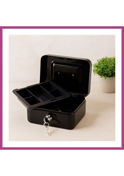 Gees Global Anahtarlı Metal  Kutusu 15x12x8 Cm - 6 Bölmeli Taşıma Kulplu Gbzs