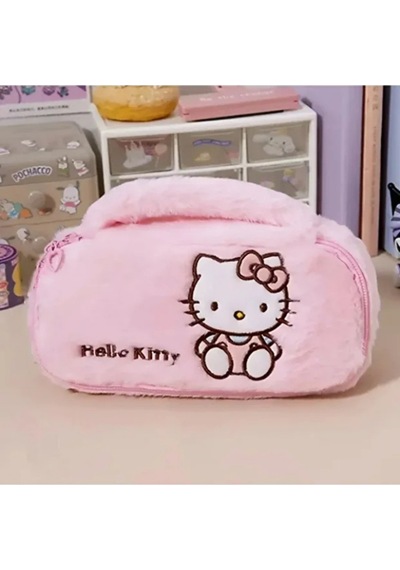 Sanrio Kuromi My Melody Hello Kitty Pochacco Kalem Kutu Pembe Makyaj Çantası Pembe