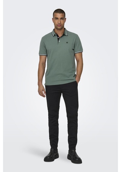 Only & Sons Erkek Polo Yaka T Shirt 22024827 Koyu Yeşil Koyu Yeşil