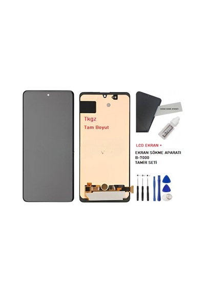 Tkgz - Samsung Galaxy A71 - Sm-a715 Uyumlu Lcd Ekran Dokunmatik Servis + B-7000 + Tamir Seti