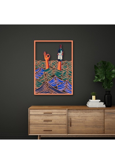 Dalgalardan Uzanan Eller - Metal Tablo - Dec0327 36 X 50 Cm Çok Renkli