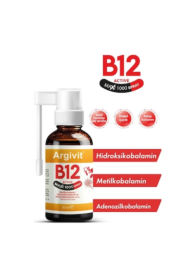 Argivit Vitamin B12 Active Maxi Sprey 30 Ml