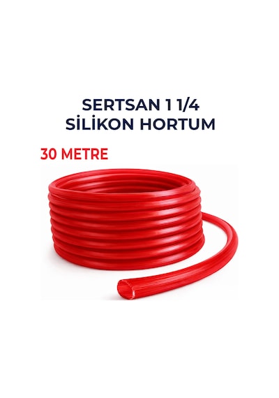 Silikonlu Bahçe Hortumu 1 1/4 İnç 30 Metre Kırmızı - Dayanıklı Sulama Hortumu