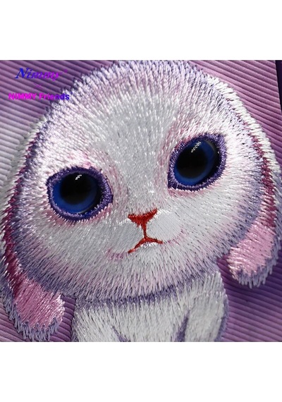 Samsung Galaxy Uyumlu S23 Ultra 3d Gerçek Nakış İşlemeli Göz Detaylı Big Eyes Tavşan Kılıf Şeffaf