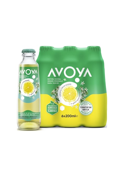 Avoya Meyveli Limon & Limon Çiçeği Maden Suyu 6 X 200 Ml 5'li Avantaj Paketi Mıchu