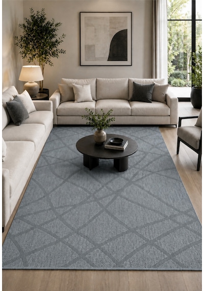 Modern Sisal 8002 Antrasit Leke Tutmayan Kaymaz Taban Salon Mutfak Koridor Balkon Halısı