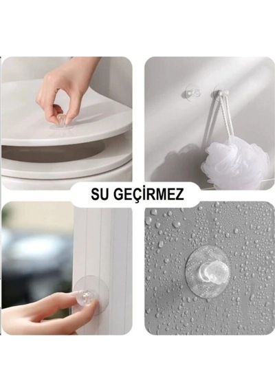 Çok Amaçlı 2li Kristal Topuz Kendinden Yapışkanlı Çekmece Kulpu Ayna Kulpu Askı Tutucu Şeffaf Askı P Diğer