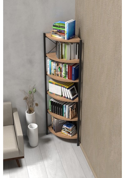 6 Raflı Kitaplık Ve Saksılık Krem 160 Cm Çok Renkli