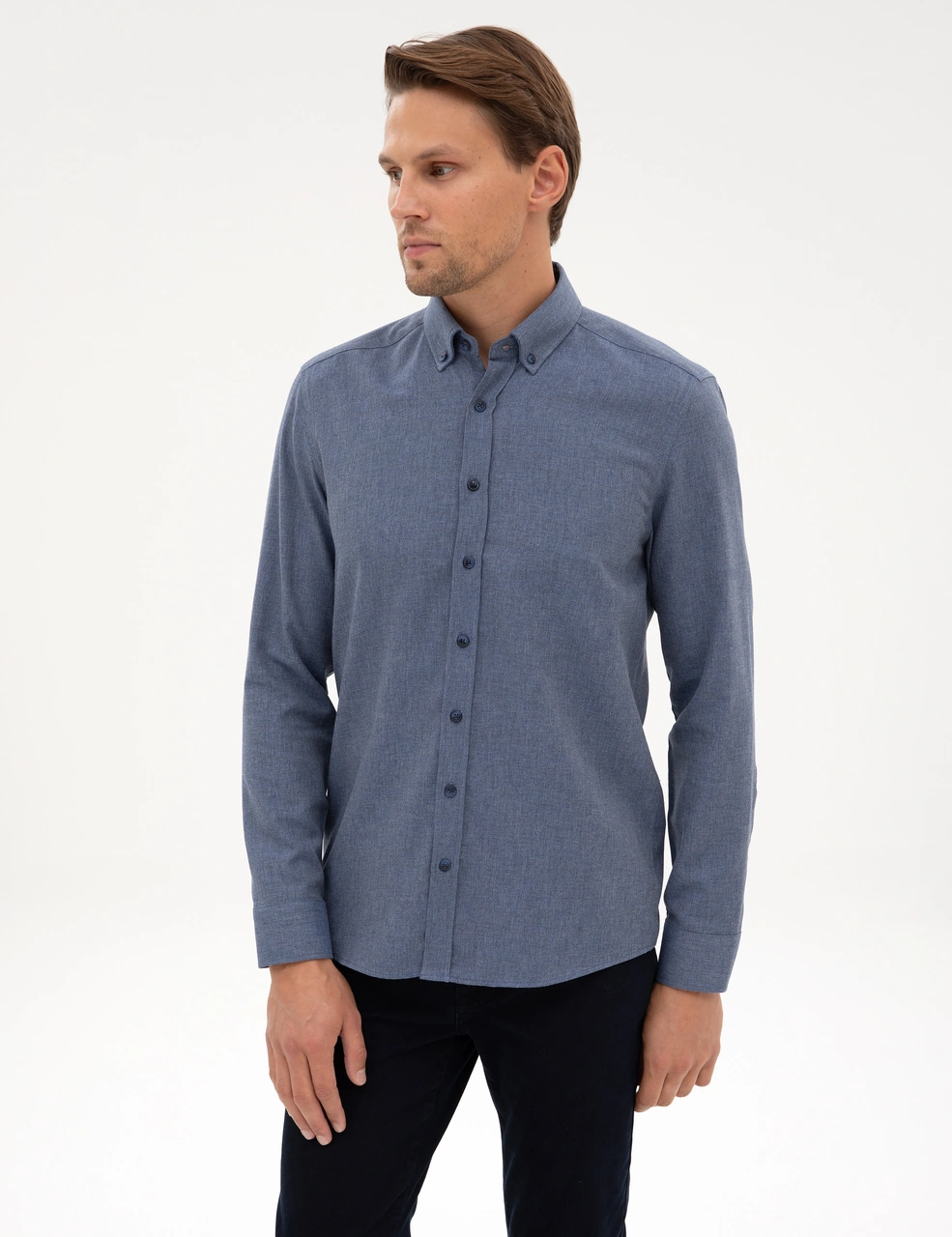 Pierre Cardin Erkek Koyu Mavi Gömlek Desenli 50316751-vr032 Koyu Mavi