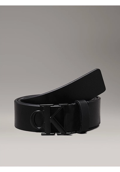 Calvin Klein Round Mono Plaque Lthr Belt 35mm Siyah