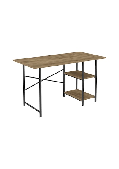 Ahsap Metal Çalisma Masasi Ofis, Bilgisayar, Laptop Kahverengi 114x53x70 Cm