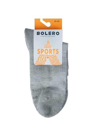 Bolero E98 Unisex Dikişsiz Taban Havlu Kısa Spor Çorap Gri Melanj
