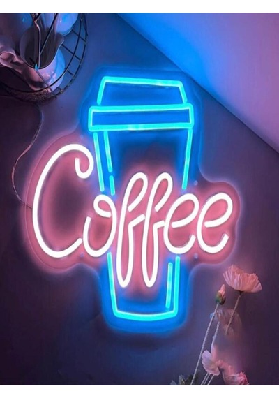 Coffee Bardak Neon Tabela Renkli