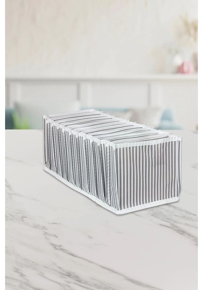 3 Adet 11 Gözlü Çekmece Içi Akordiyon Organizer M 40x16x12 Cm Kumaş 100 X 100 Beyaz Tr Diğer