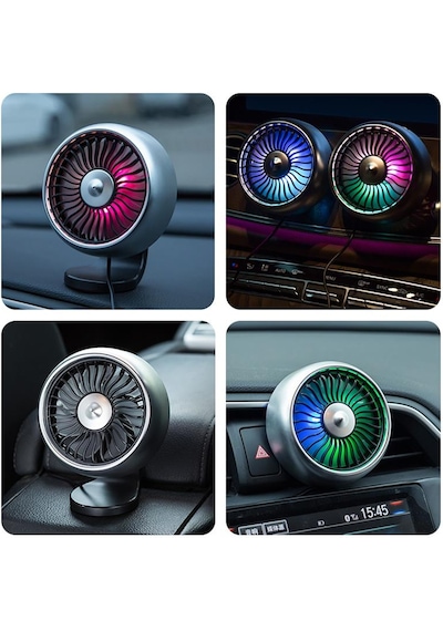Valkyrie Rgb Işıklı Usb Araç Masa Fanı 12v 24v Uyumlu 3 Mod