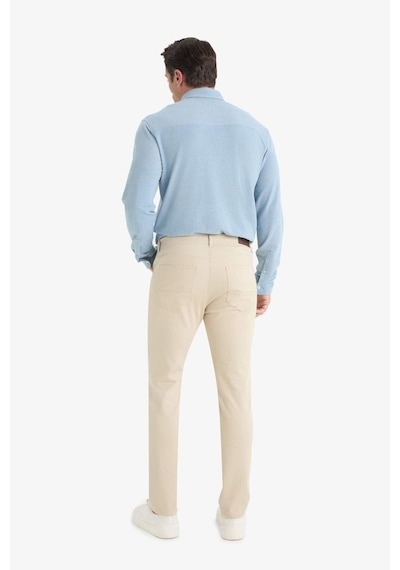 Defacto Slim Fit Dar Kesim Dar Paça Dokulu Pantolon E7959ax25aubg359 Bej
