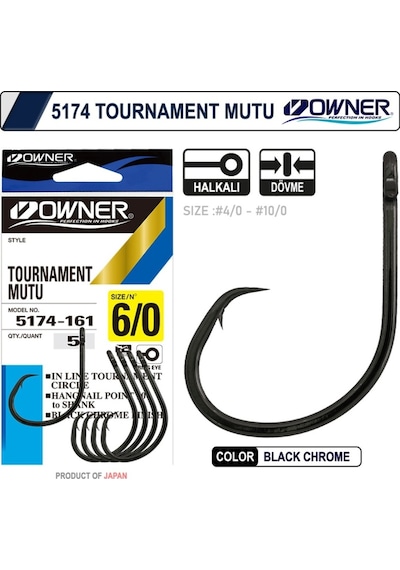 Owner 5174 Tournament Mutu Black Chrome İğne8-0