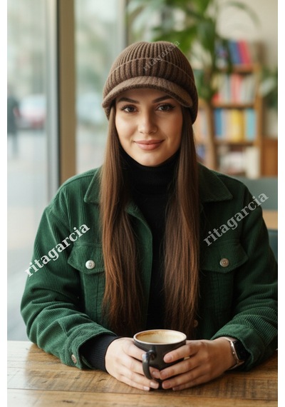 Ritagarcia Premium Soft Örgü Şapka / Bere - Siperli Kışlık Cap Şapka Kahverengi
