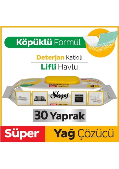 Sleepy Easy Clean Süper Yağ Sökücü Temizlik Havlusu - 30 Yaprak