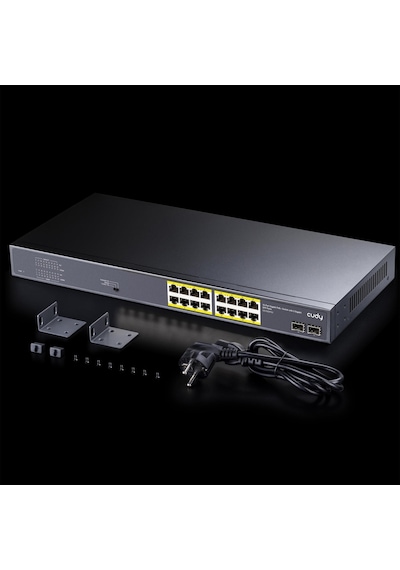 Cudy GS1020PS2 16 Port Gigabit 200 W 250m Poe+ Gigabit SFP CCTV Vlan Metal Switch