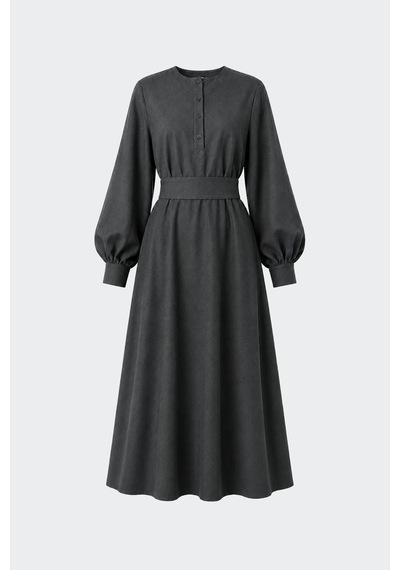 Suud Collection Füme Kaia Düğmeli Maxi Elbise