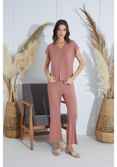 Sevim Kadın Kısa Kol Tarçın Pijama Takım C1t5n851 001