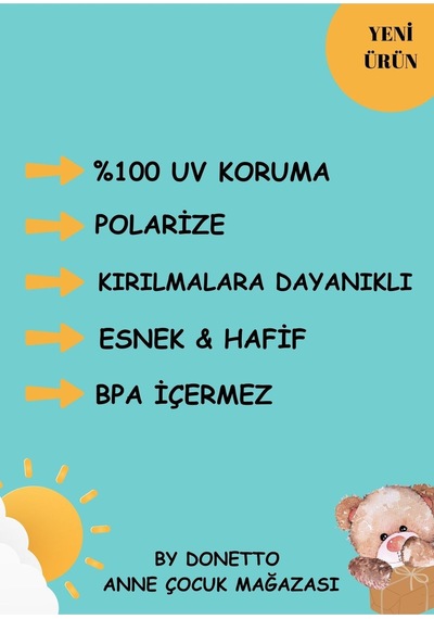Unisex 0-2 Yaş Polarize Çerçeve Çocuk Güneş Gözlüğü Pembe